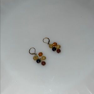 Multi-Color Faceted Bead Dangle Earrings